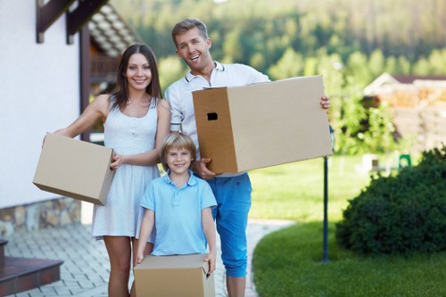 Furniture being carefully carried during an Edgware home move