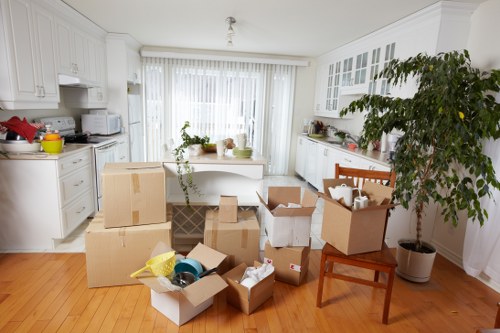 Customer loading items safely into a self storage unit