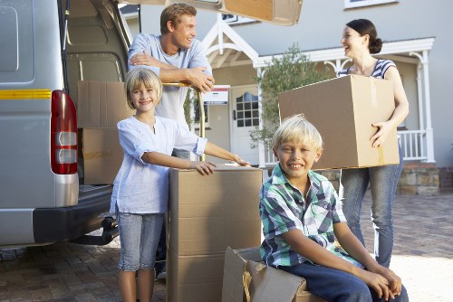Packed household furniture ready for long-term storage in Edgware